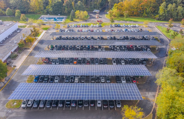 K-12 solar carport panel array