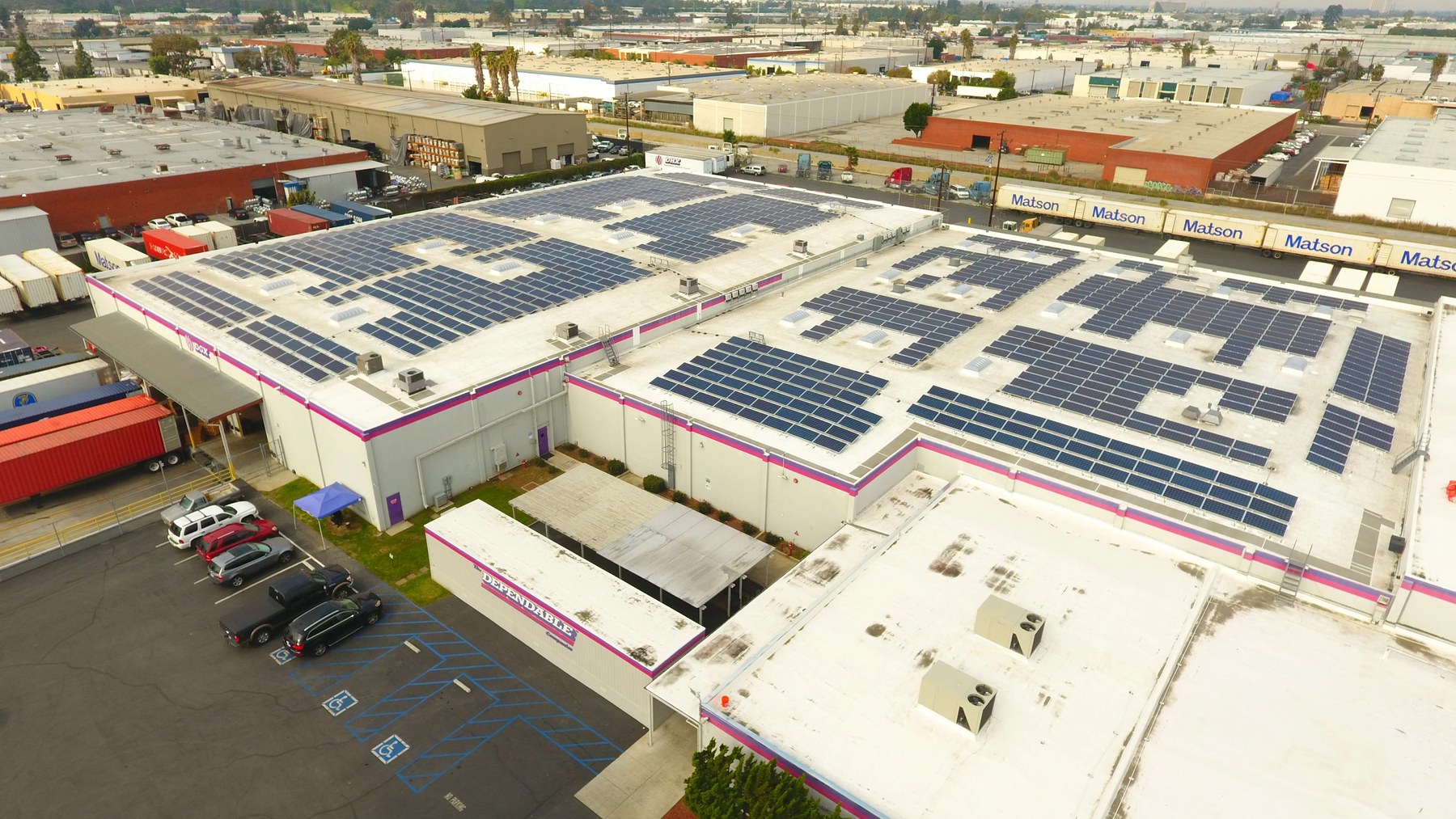 Global logistics distribution facility rooftop solar deployment