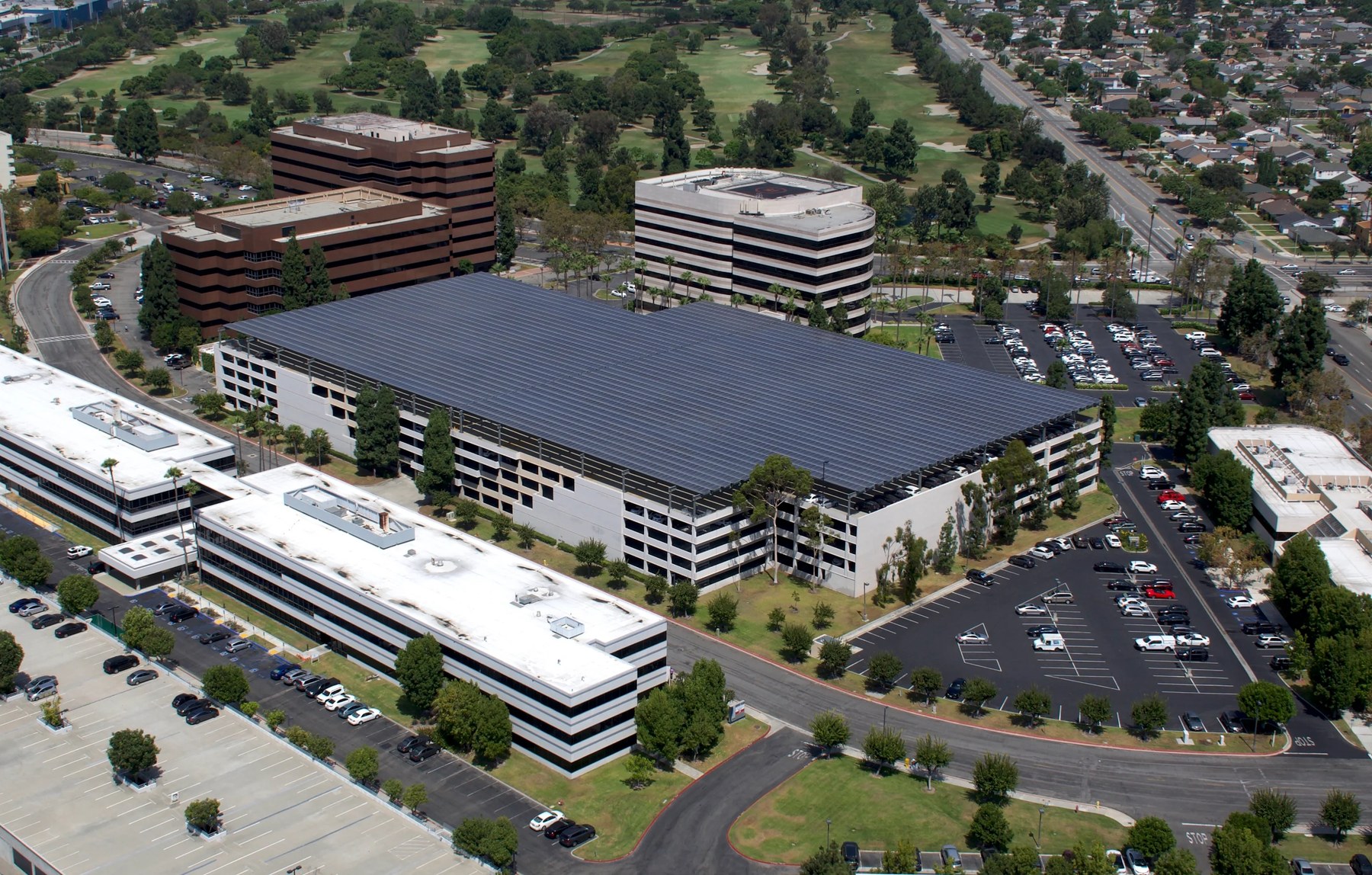 Downtown Los Angeles commercial rooftop solar array